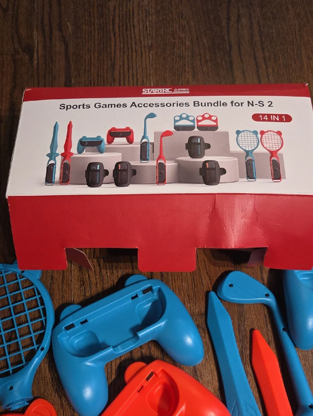 14-in-1 Sports Games Accessories Bundle for N-S 2 - Blue & Red